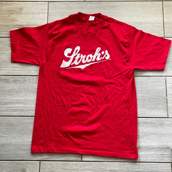 Stroh’s Other - Vintage Strohs beer T-shirt size extra large single stitch Red  new